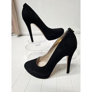 MICHAEL KORS Black Suede Platform Pups Sz 6 heel 5